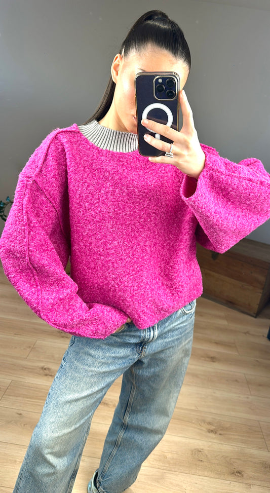 Pull « Marie » ROSE/GRIS