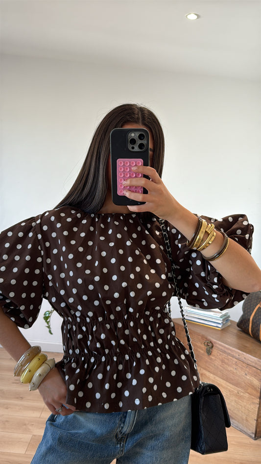 BLOUSE CHOCOLAT "MORGANE"