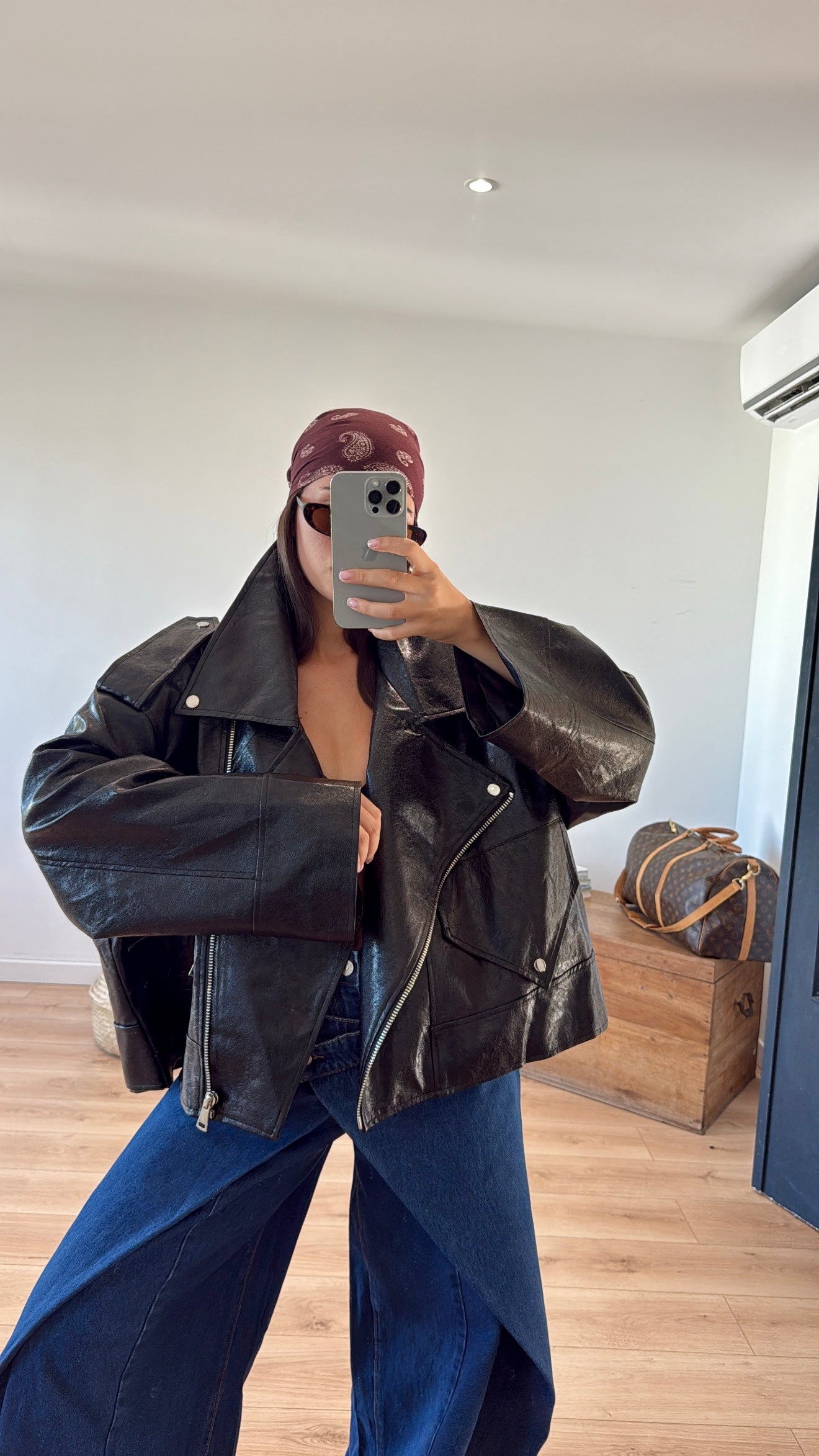 PERFECTO "TRAVIS" OVER SIZE CUIR SYNTHÉTIQUE