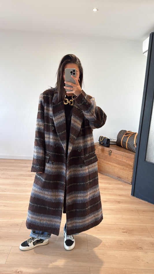 Manteau Iconique Rayé