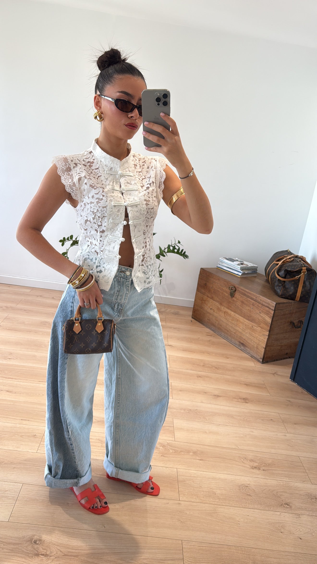 TOP "MONICA" DENTELLE BLANC