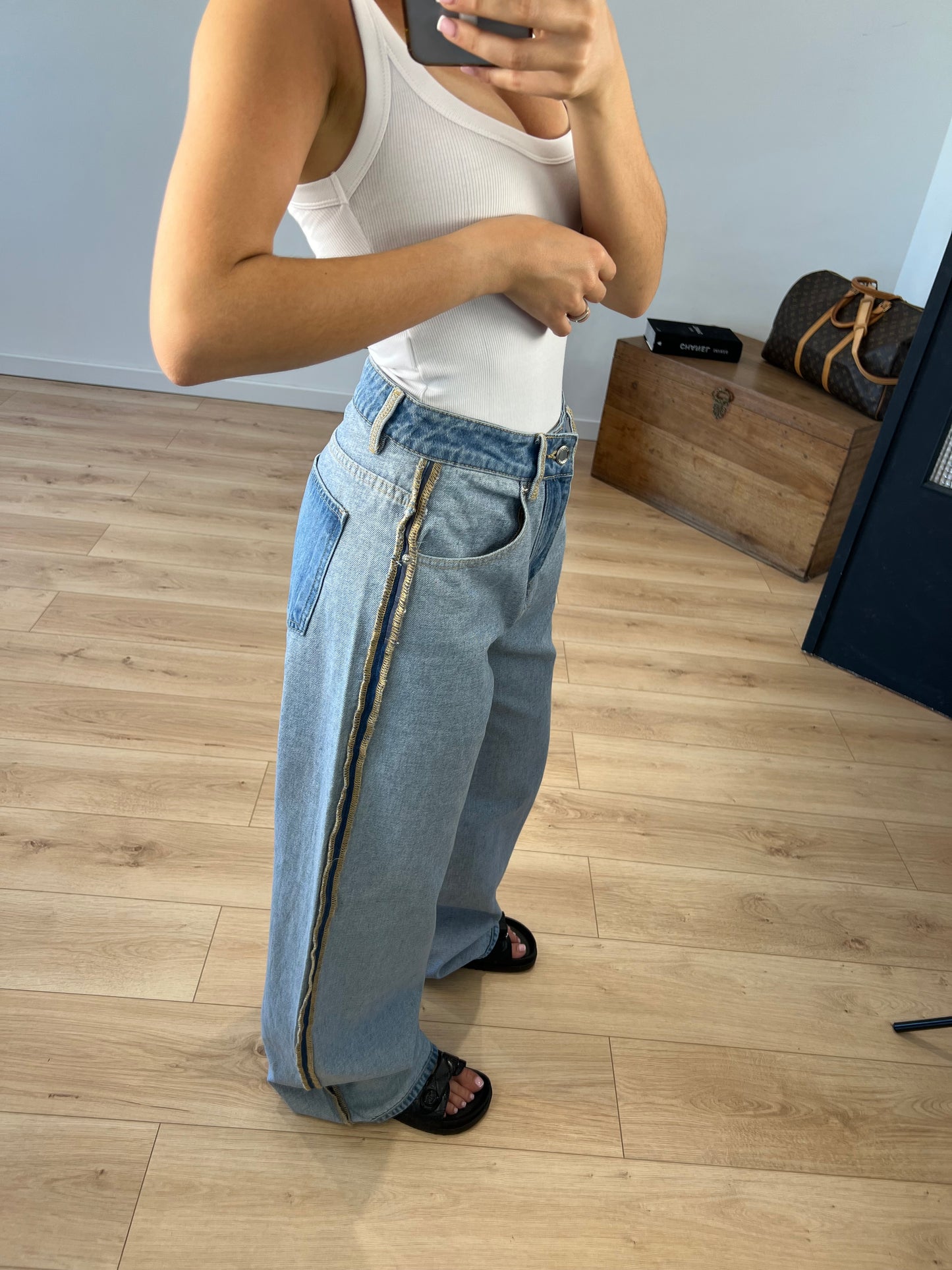 Jean "Zoé" Bleu effet retourné