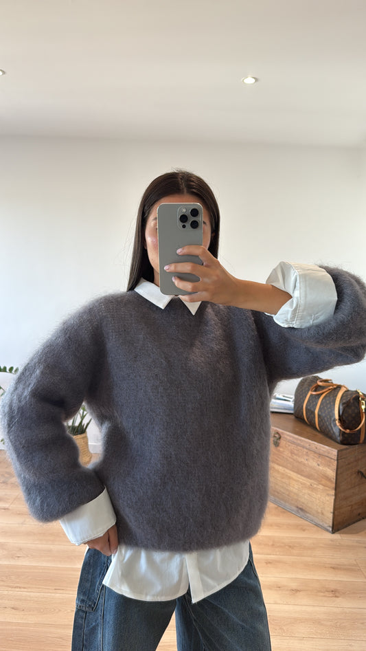 Pull Mohair Gris Anthracite