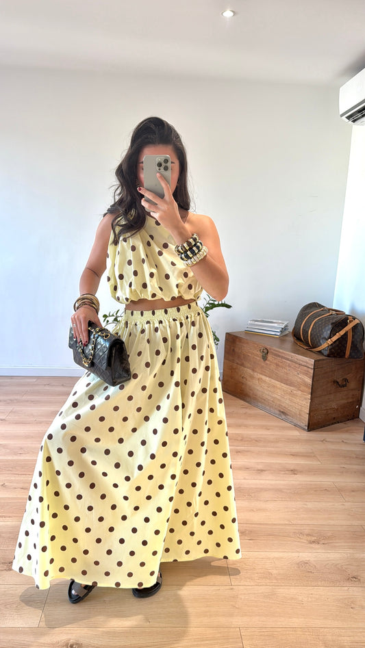 YELLOW POLKA DOT SET "PATRICIA"