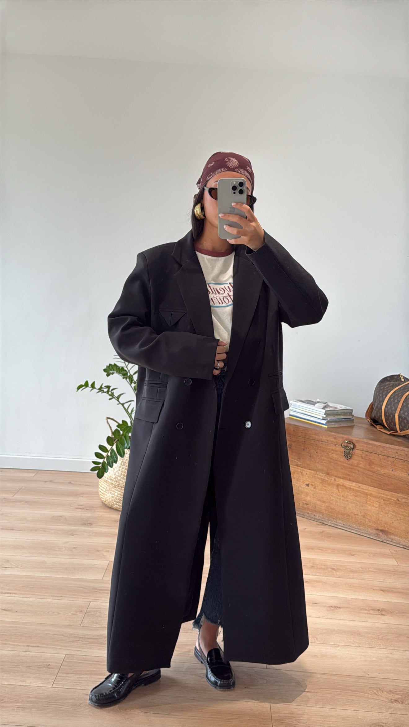 BLAZER LONG "LÉO" NOIR