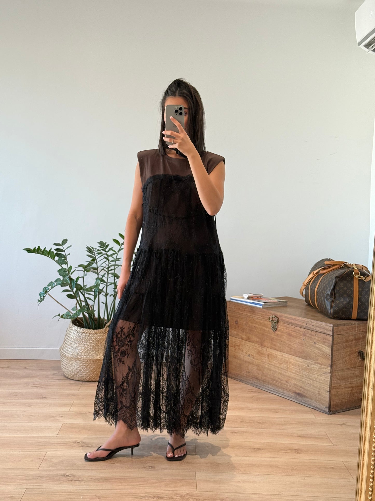 Robe dentelle "Cléo" Chocolat