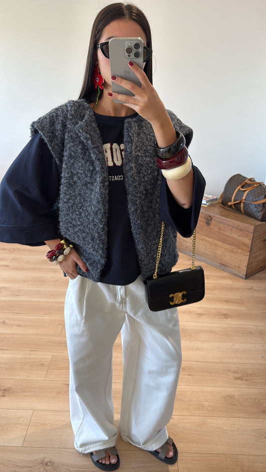 GILET SANS MANCHES "SASHA" bleu gris