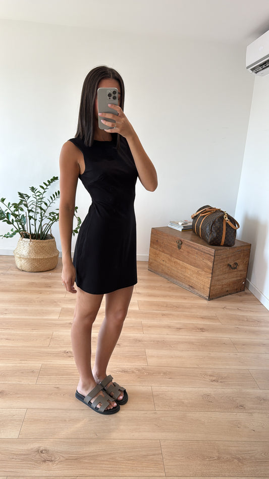 ROBE COURTE "CLAUDIA" BLACK
