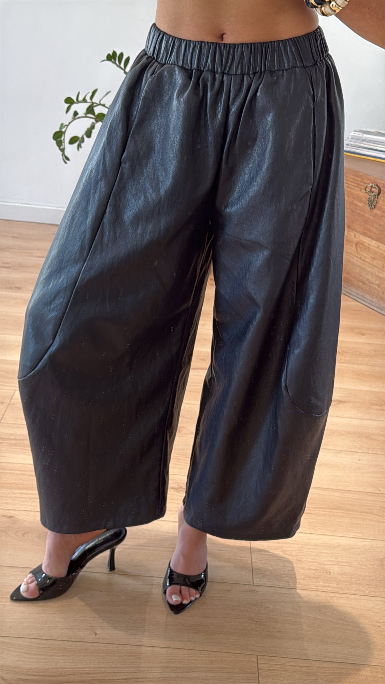 "ALEXANDRIE" FAUX LEATHER TROUSERS