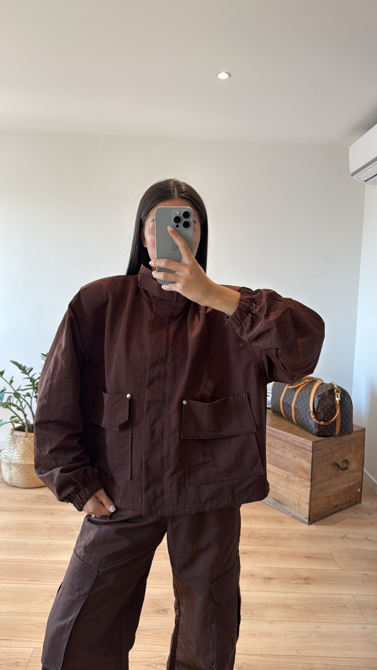 Chocolate Nylon Jacket