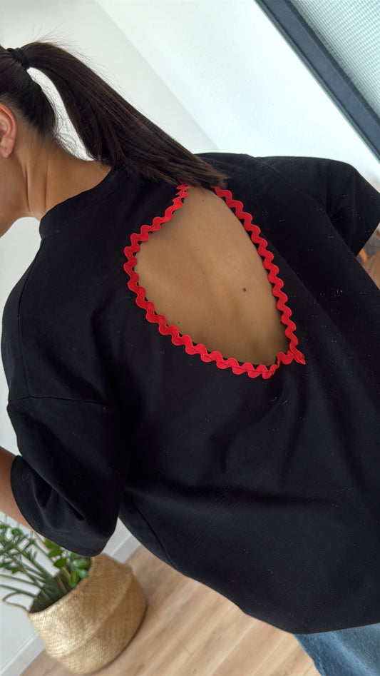 T-SHIRT NOIR "COEUR" PRÉ COMMANDE 12/05