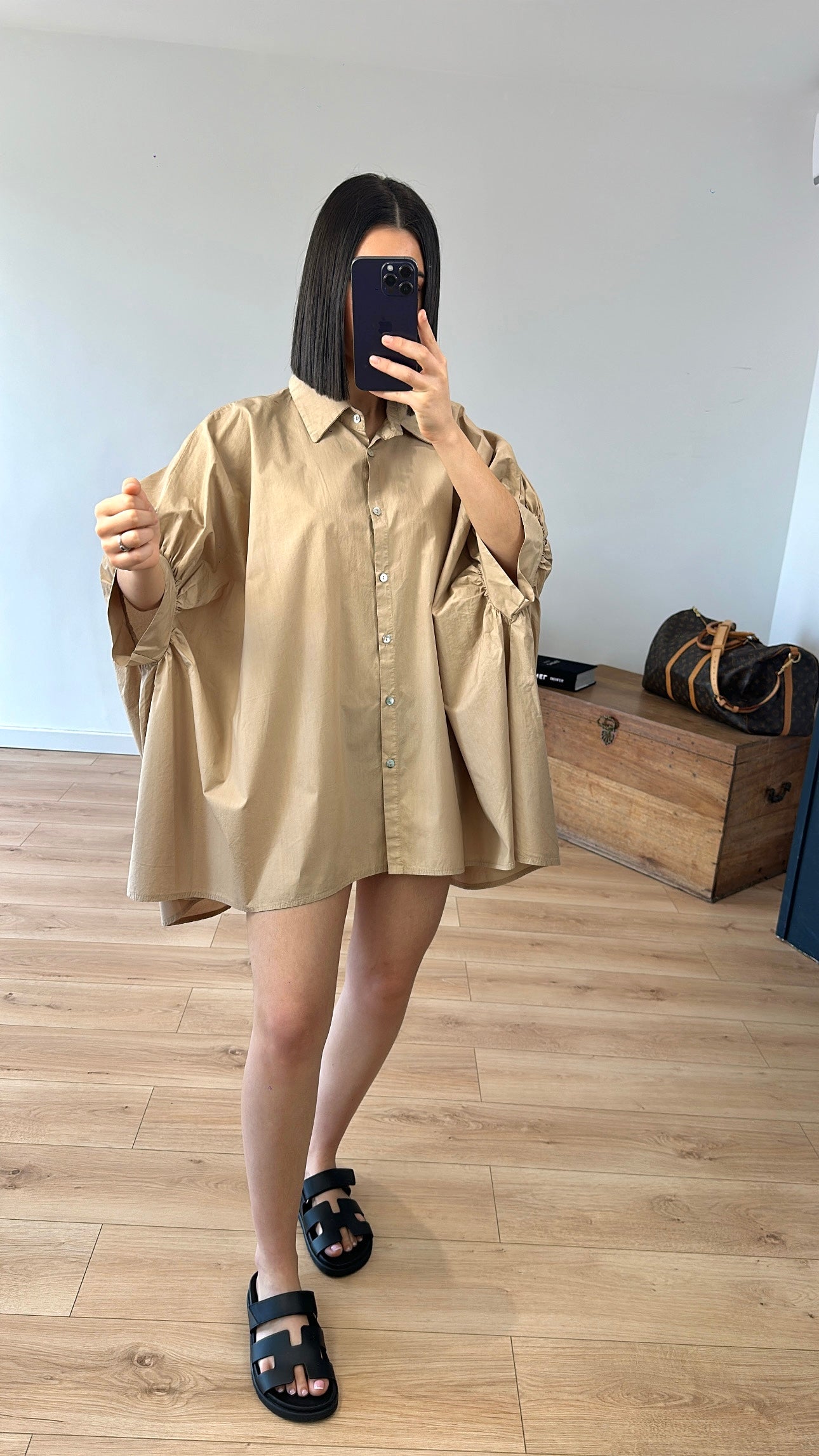 Chemise "Séréna" oversize CAMEL