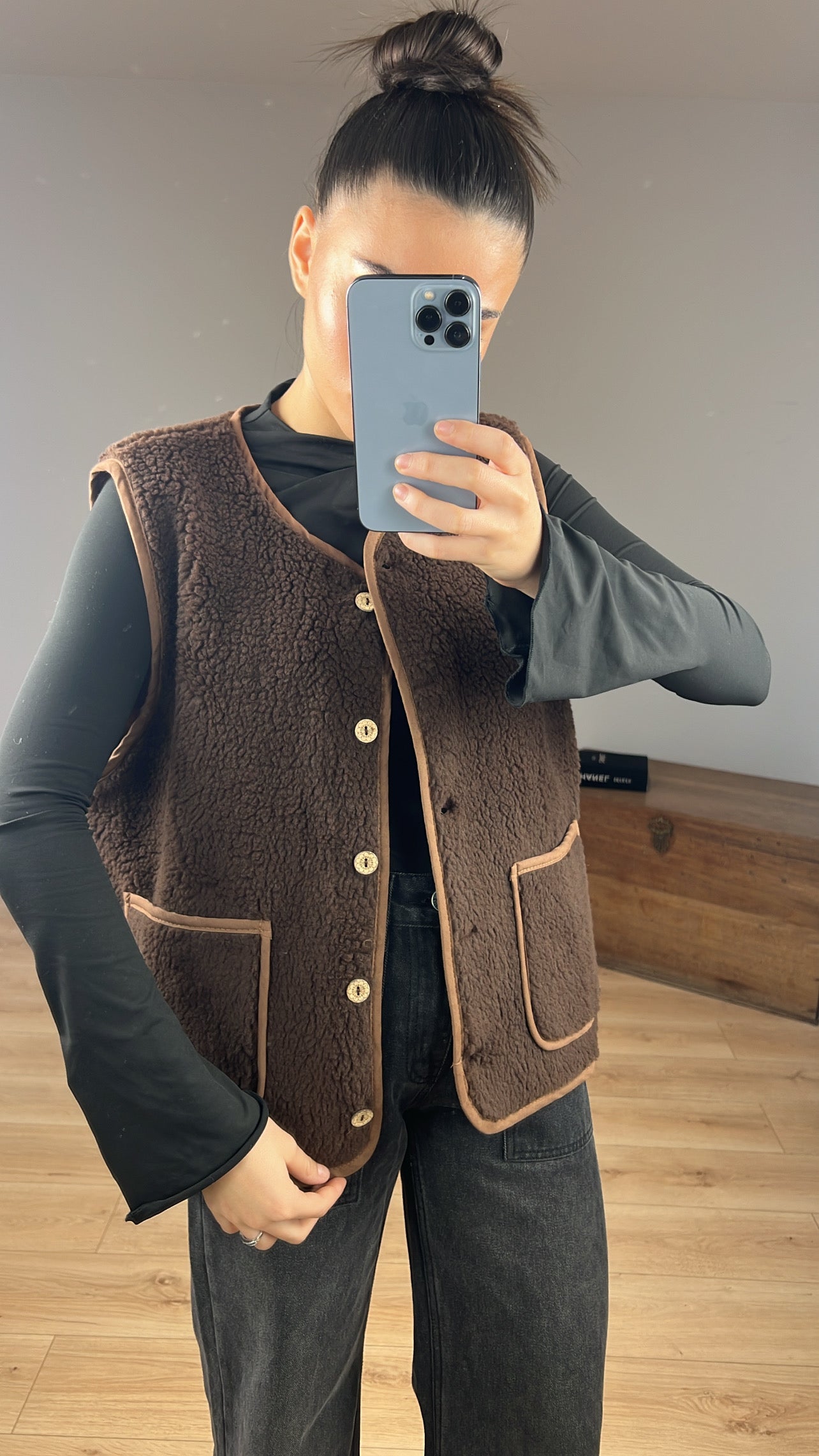 Gilet "Marlène" sans manches CHOCO