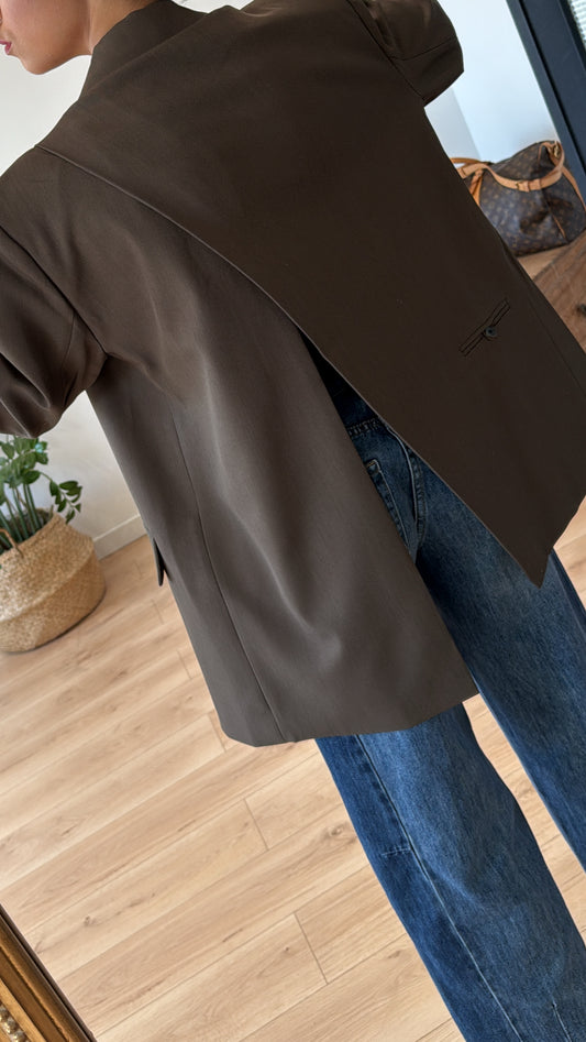 Blazer Dos Nu "Clarisse" Chocolat