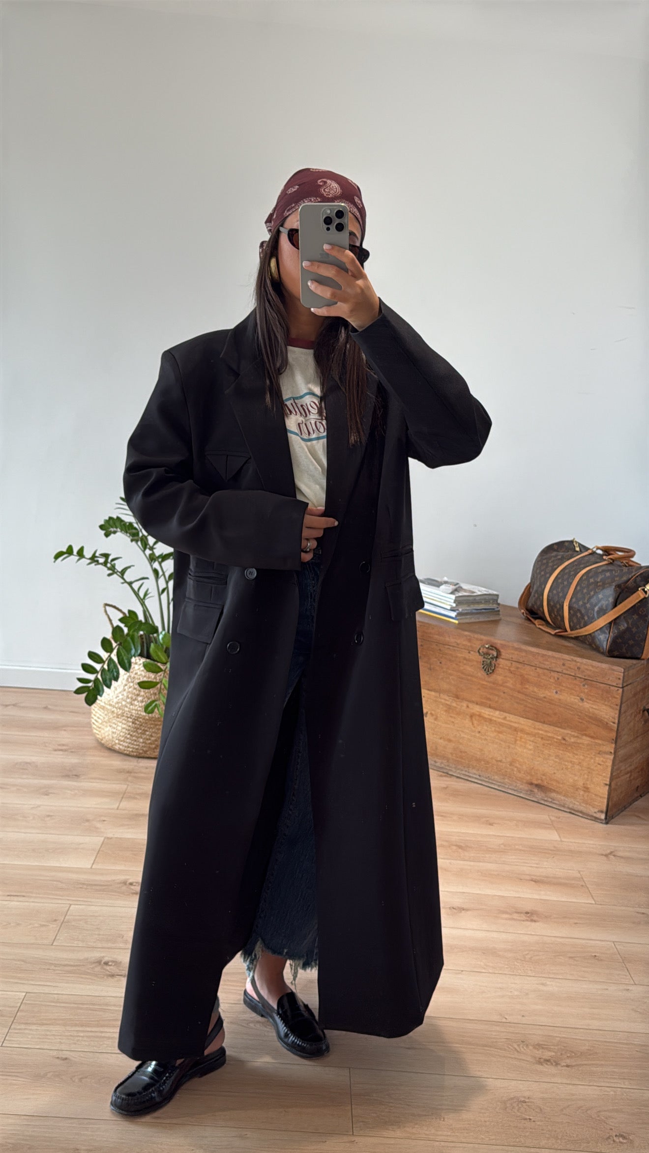 BLAZER LONG "LÉO" NOIR