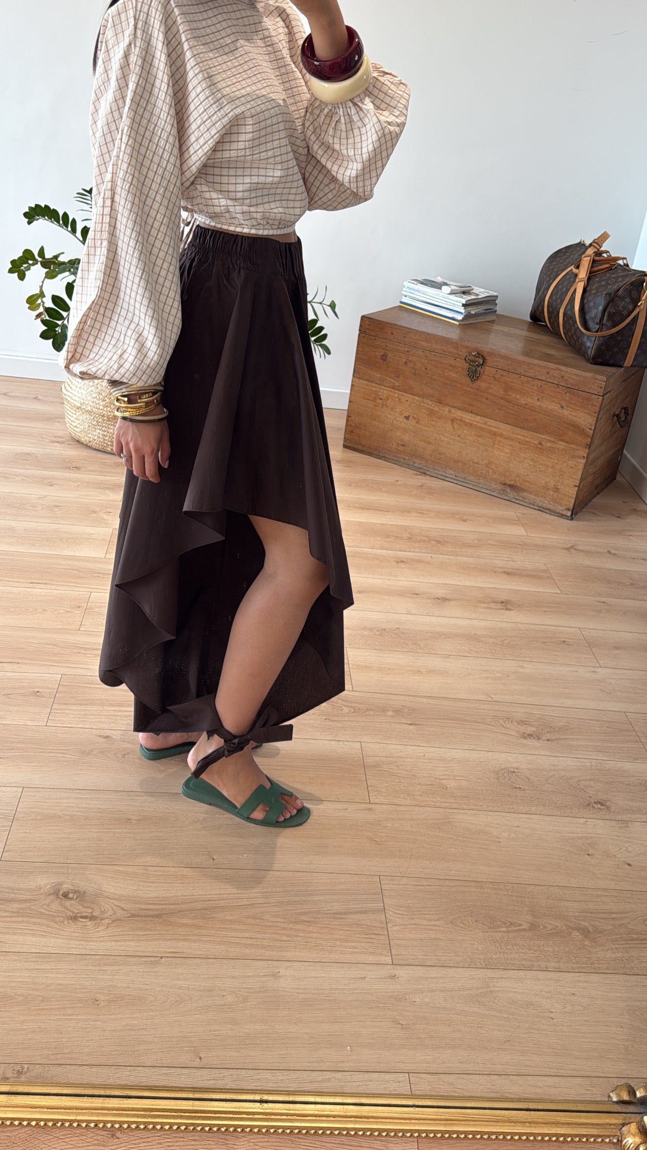 PANTALON CHOCOLAT "LÉSIA"