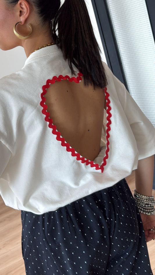 T-SHIRT BLANC "COEUR" PRE COMMANDE 12/05