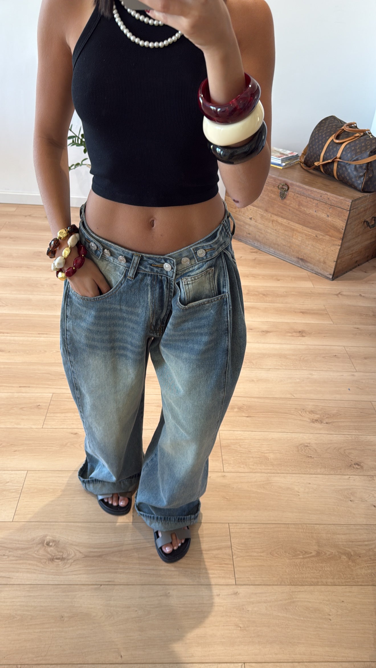 JEAN LARGE "ASHLEY" - DENIM CLAIR