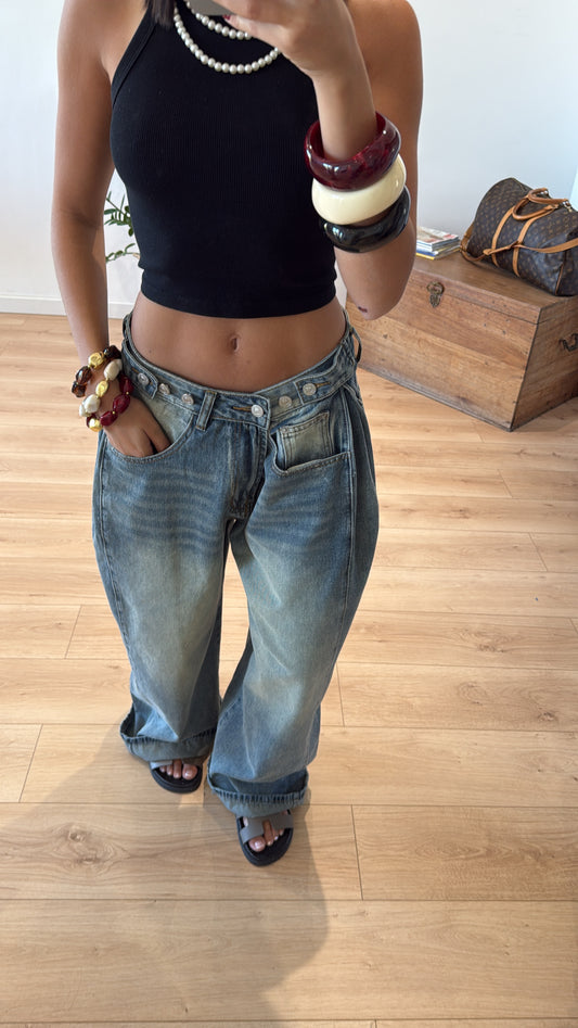 JEAN LARGE "ASHLEY" - DENIM CLAIR