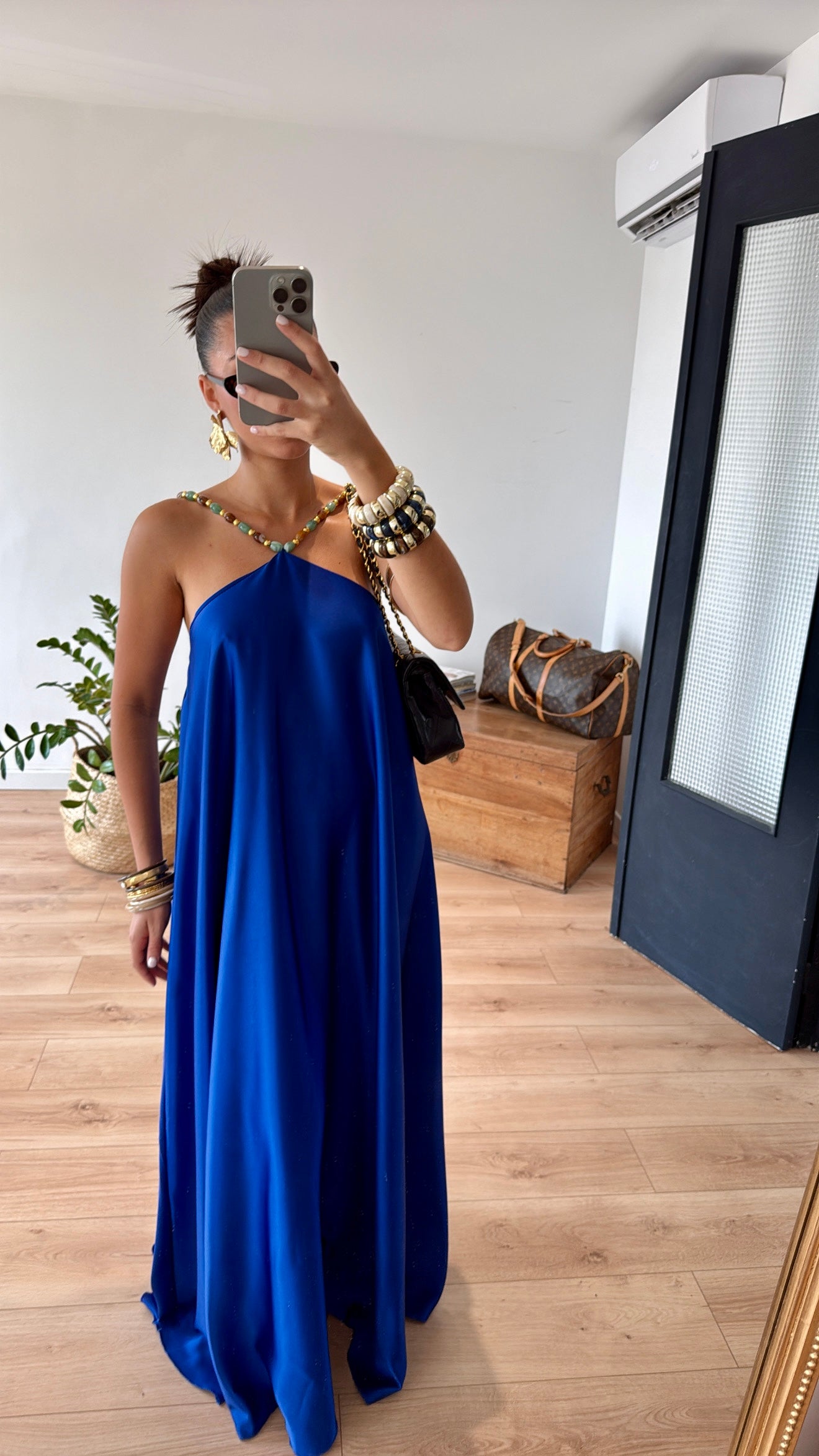ROBE LONGUE BLEU ÉLECTRIQUE  "SOPHIE"