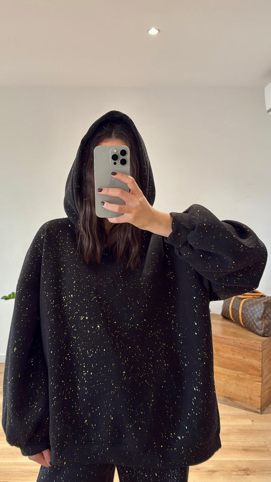 SWEAT  "KYLIE" NOIR À PAILLETTES expedition à partir de 21/12
