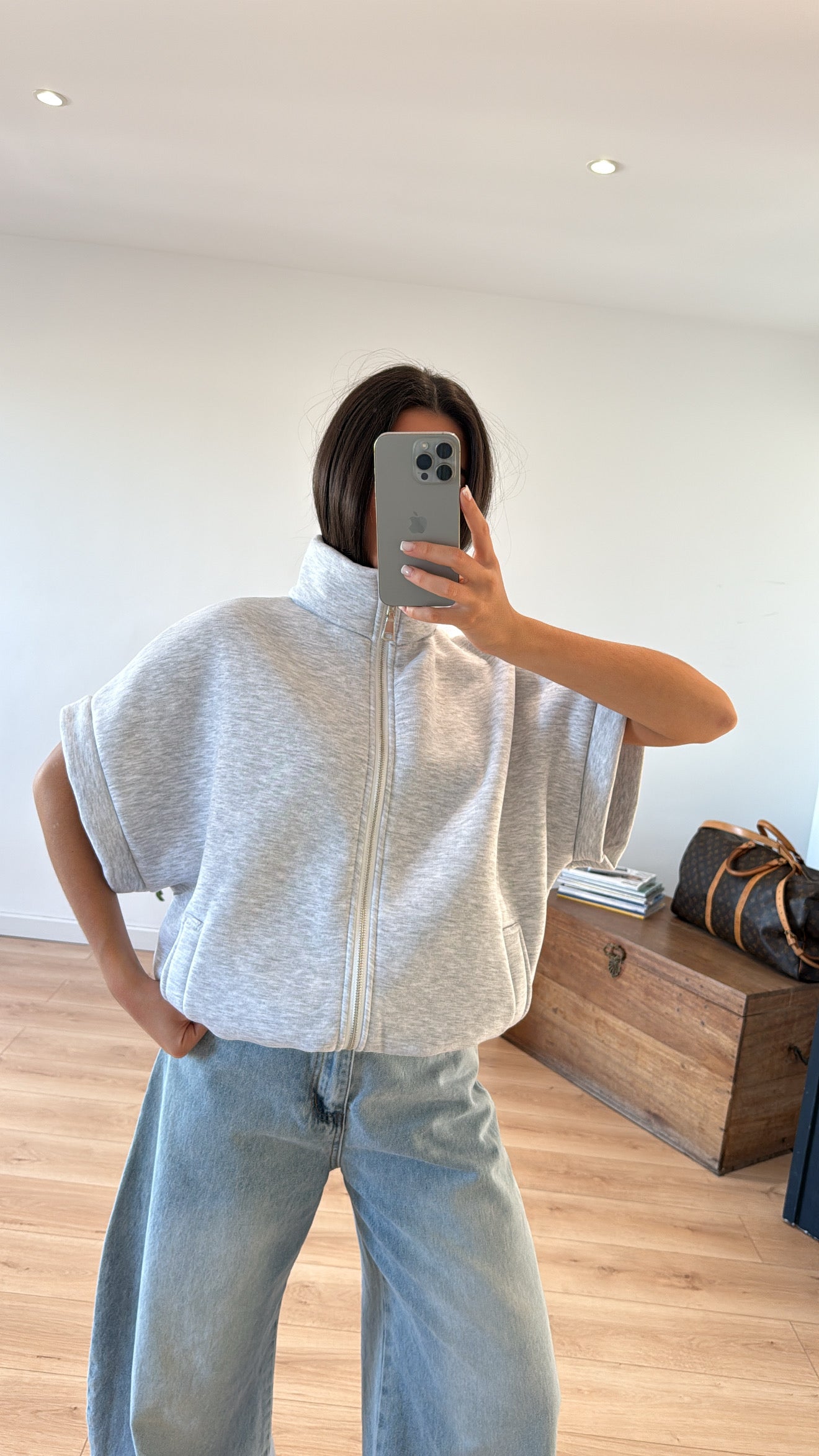 VESTE « ENZO » EN JOGGING GRIS