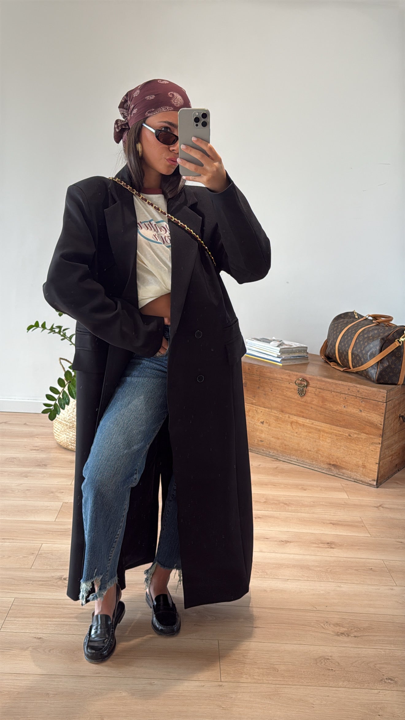 BLAZER LONG "LÉO" NOIR