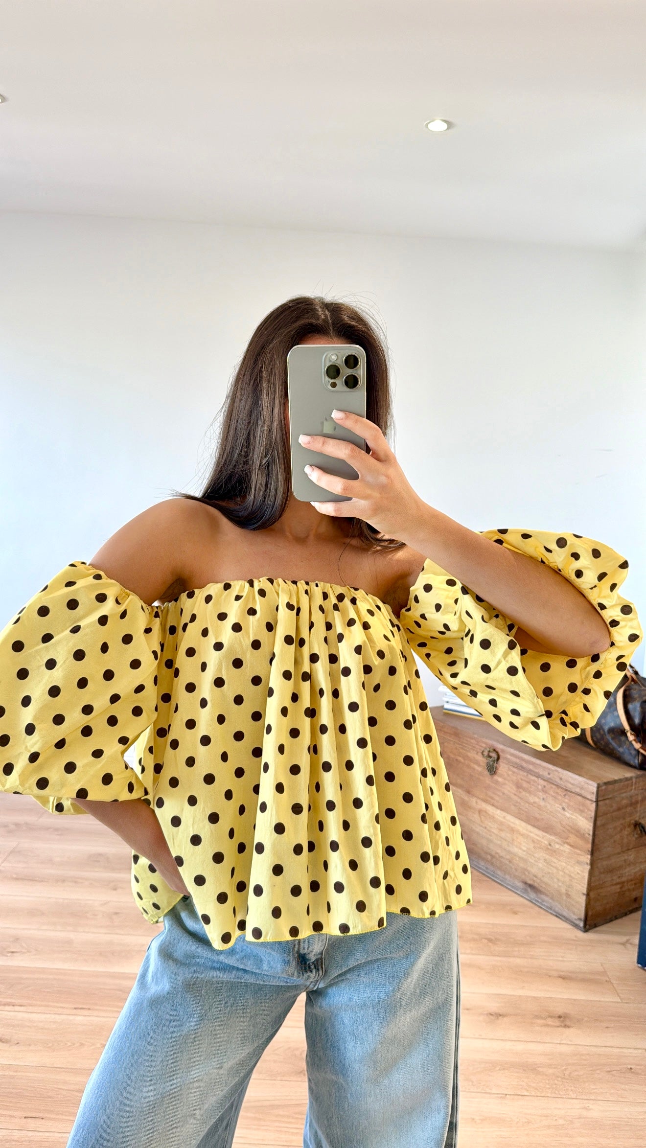 TOP « PAUL » JAUNE À POIS