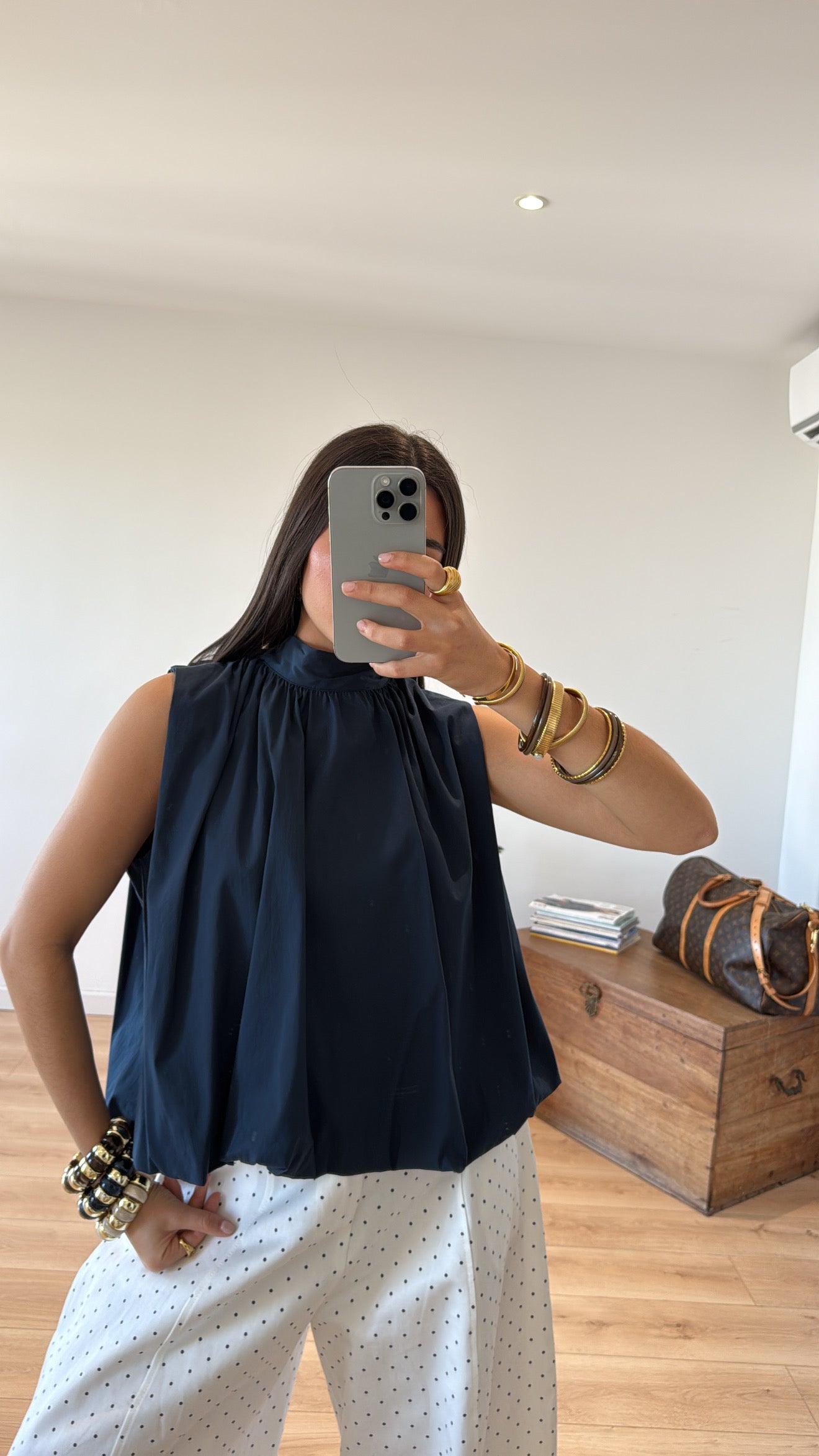 "REBECCA" BLUE BLOUSE