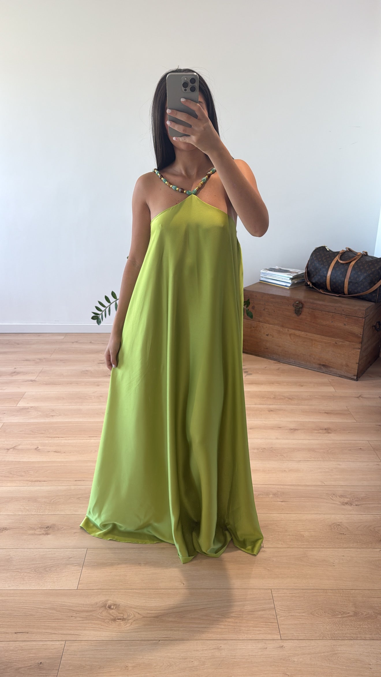 ROBE LONGUE VERTE "SOPHIE"