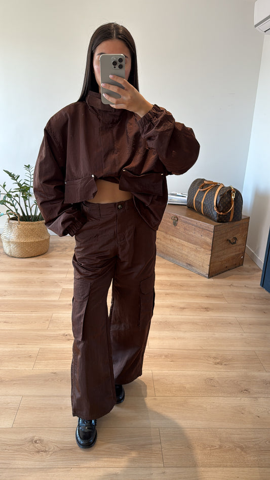 Pantalon Choco Effet Nylon
