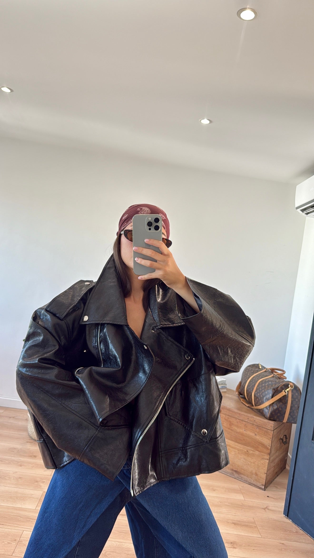 PERFECTO "TRAVIS" OVER SIZE CUIR SYNTHÉTIQUE