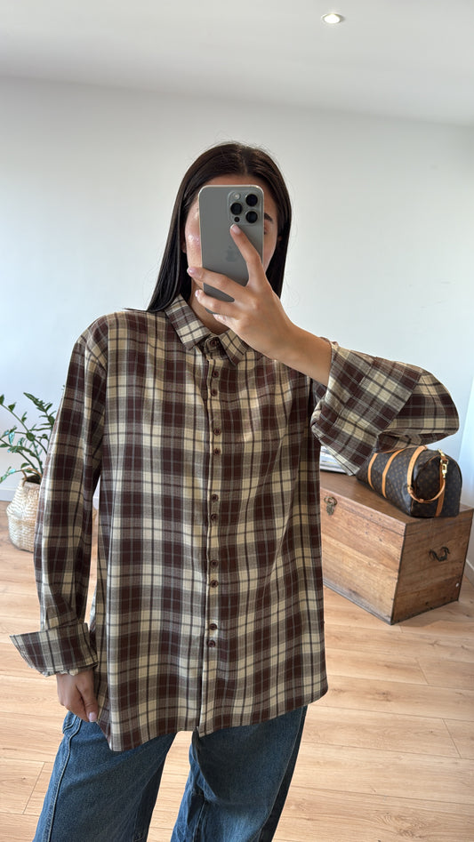 Chemise à Carreaux Choco Beige