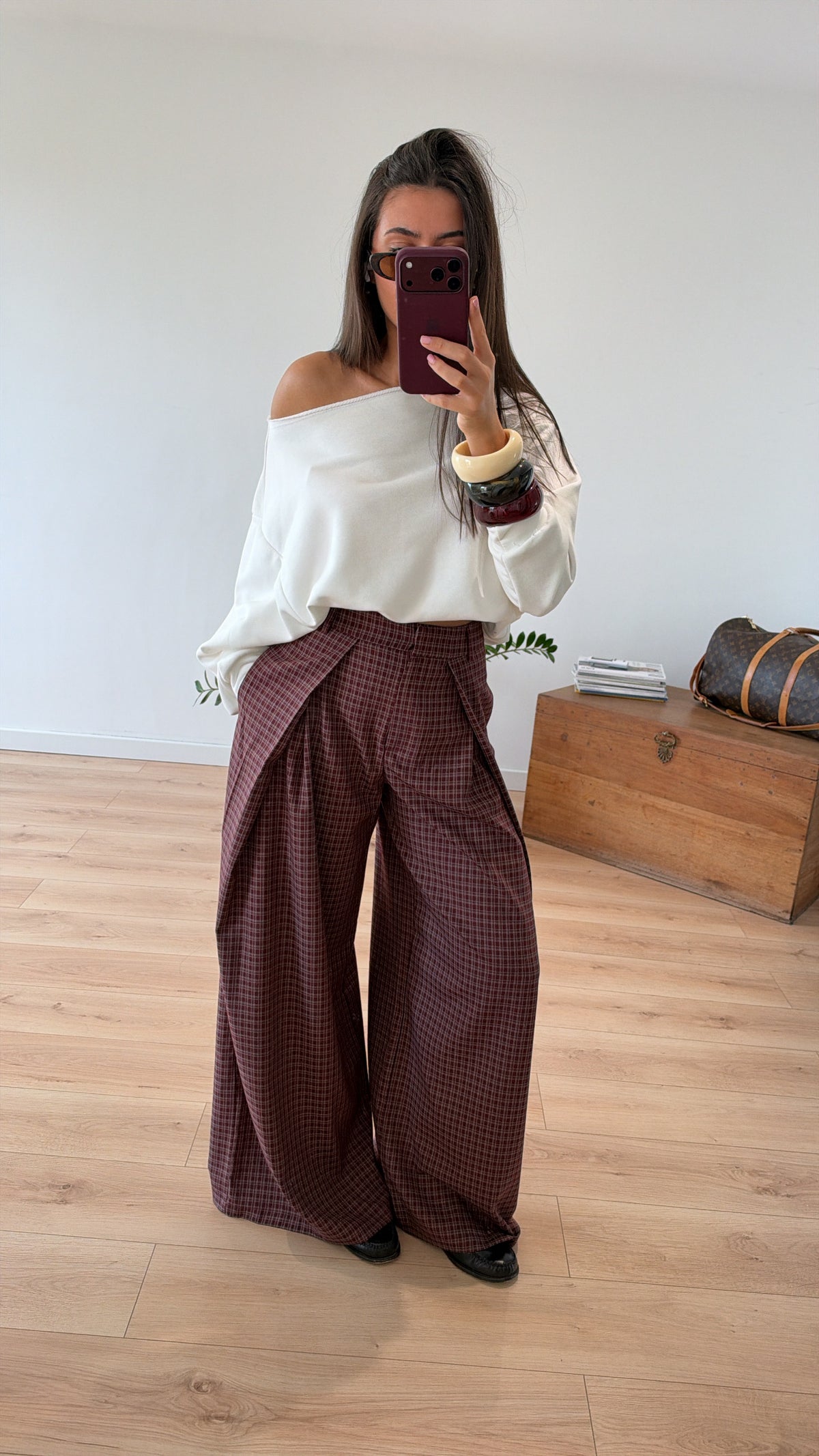 PANTALON "THOMAS" À CARREAUX BORDEAUX PRÉ COMMANDE 09/10