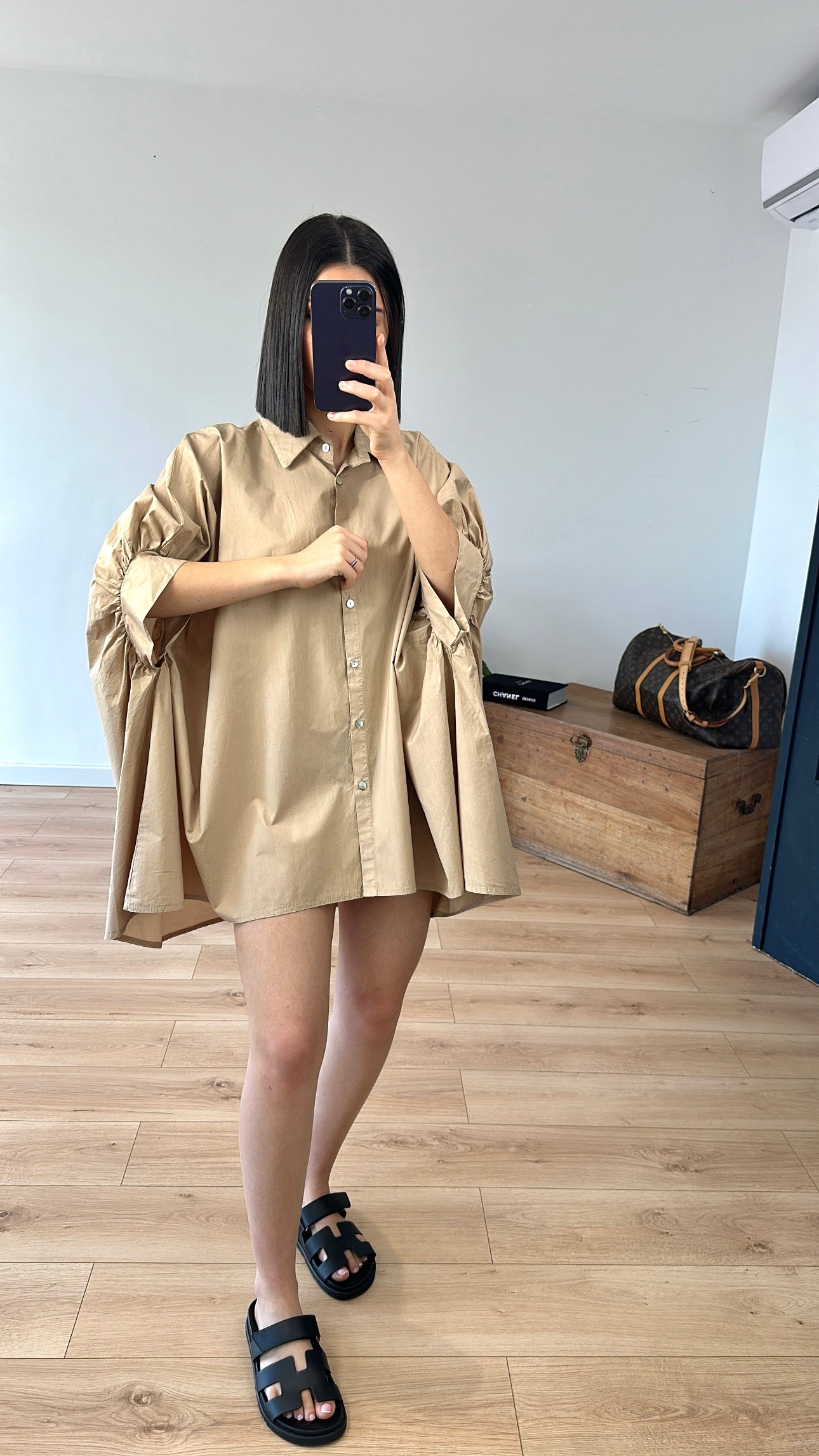 Chemise "Séréna" oversize CAMEL