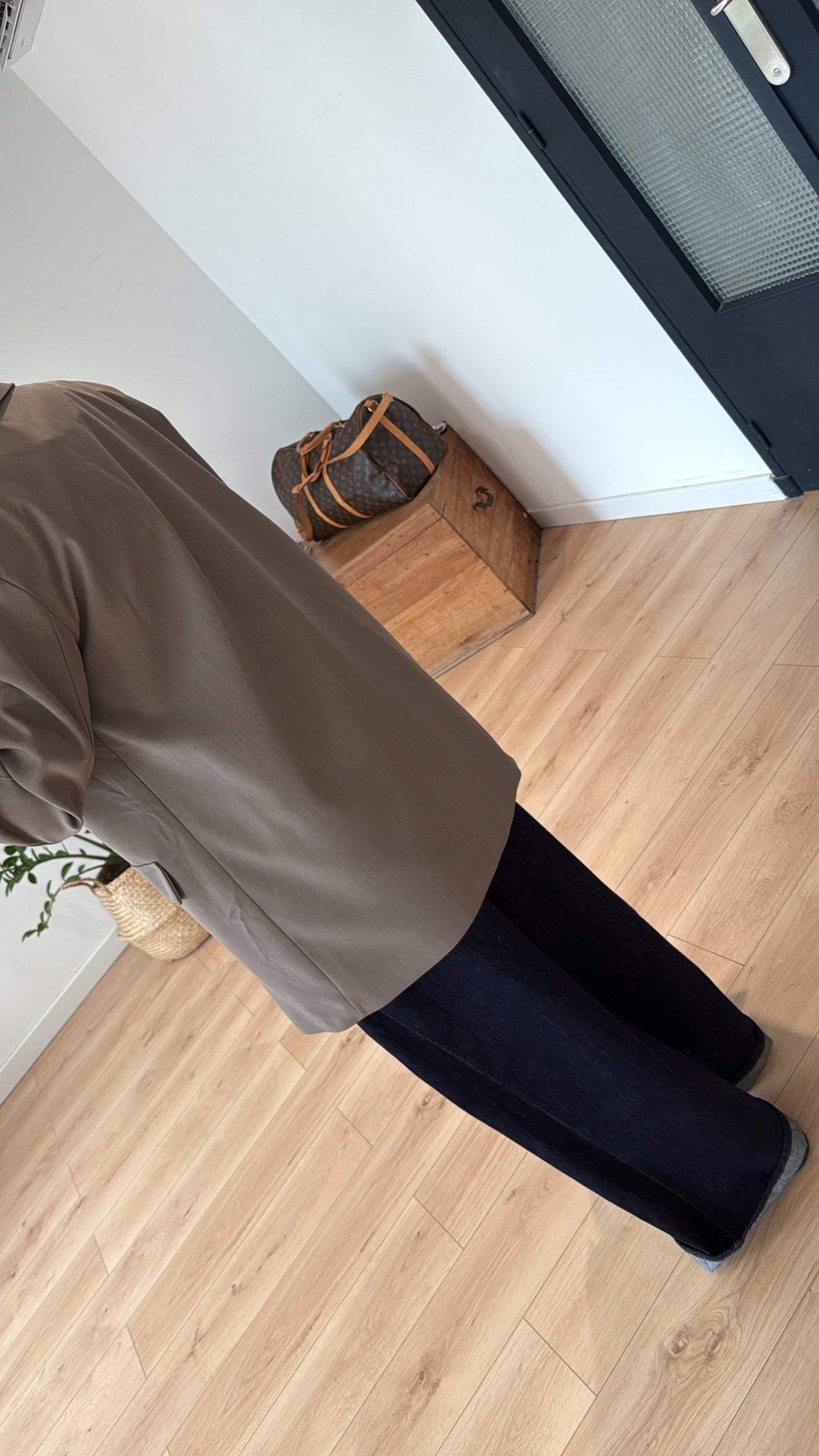 BLAZER OVERSIZE "LIVY" À REVERS - TAUPE