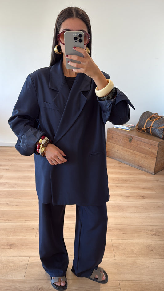 ENSEMBLE TAILLEUR CROISÉ "MAYA" - bleu marine