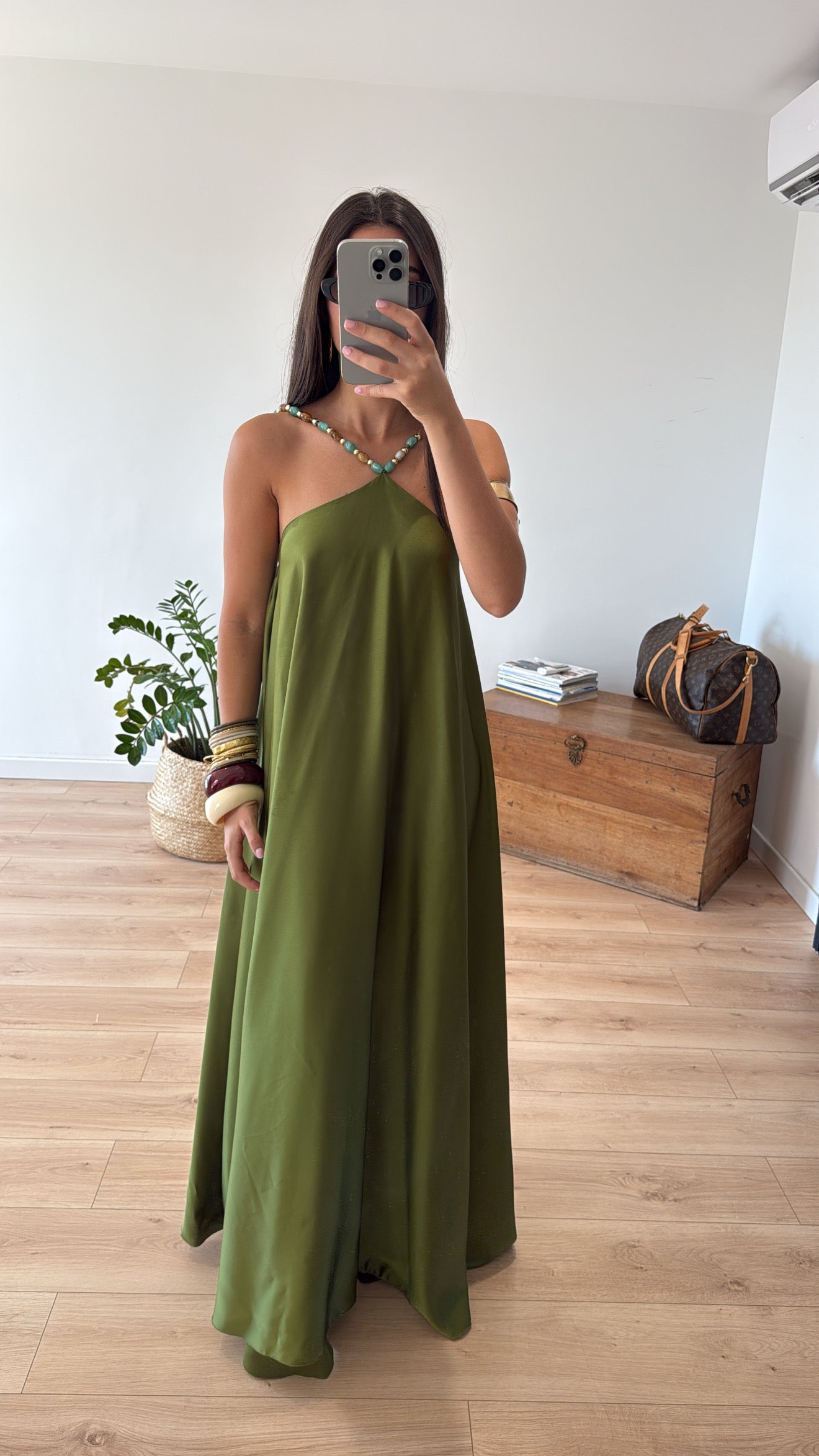 ROBE LONGUE VERTE "SOPHIE"