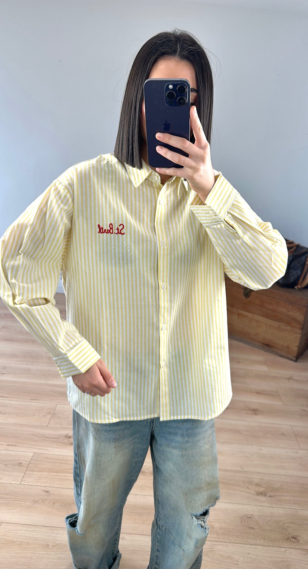 Chemise "st barth" à rayures JAUNE