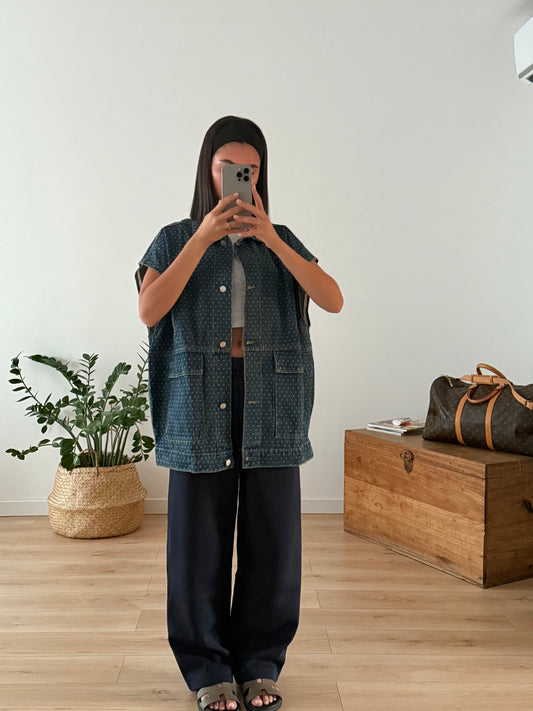 Veste "Olivia" sans manche à pois