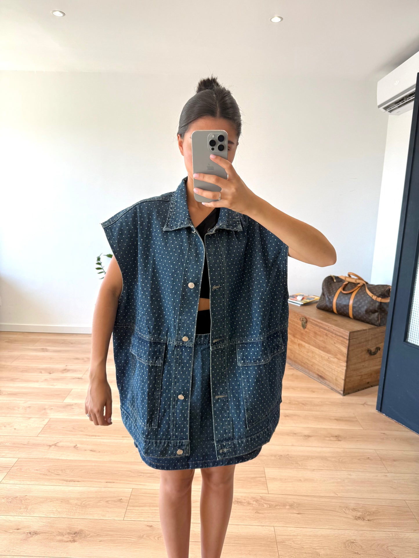Veste "Olivia" sans manche à pois