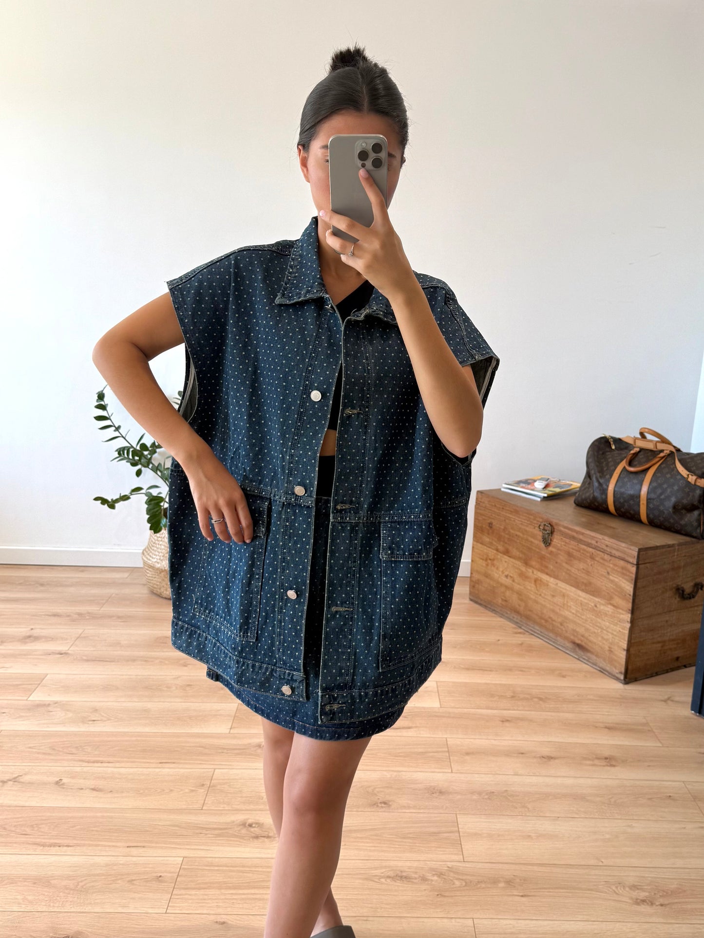 Veste "Olivia" sans manche à pois